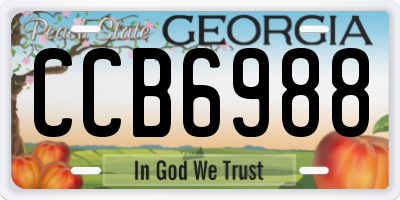 GA license plate CCB6988
