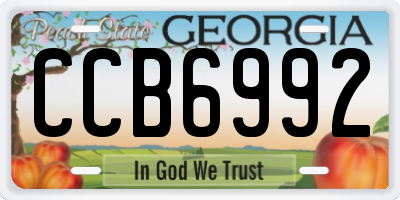 GA license plate CCB6992