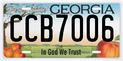 GA license plate CCB7006