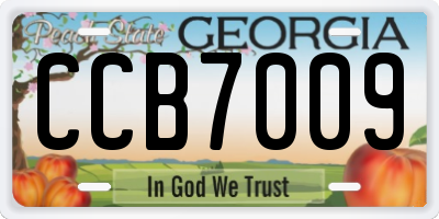 GA license plate CCB7009