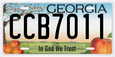 GA license plate CCB7011