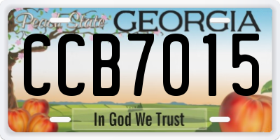 GA license plate CCB7015