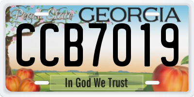 GA license plate CCB7019