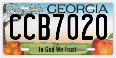 GA license plate CCB7020