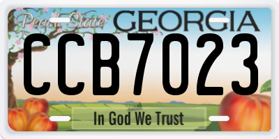 GA license plate CCB7023