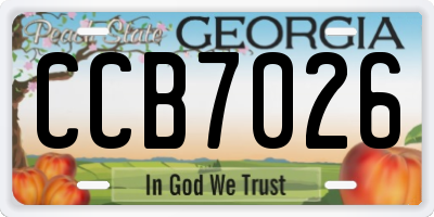 GA license plate CCB7026