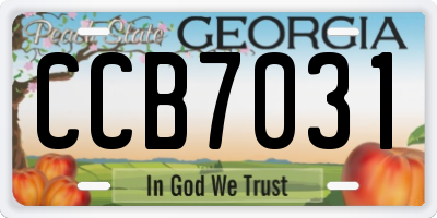 GA license plate CCB7031