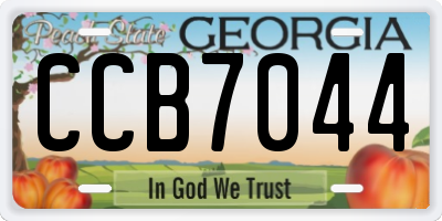 GA license plate CCB7044