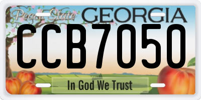 GA license plate CCB7050