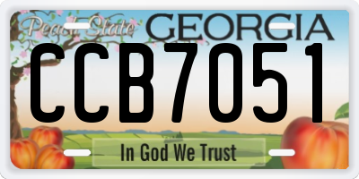 GA license plate CCB7051