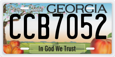 GA license plate CCB7052