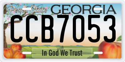 GA license plate CCB7053
