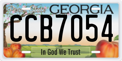 GA license plate CCB7054