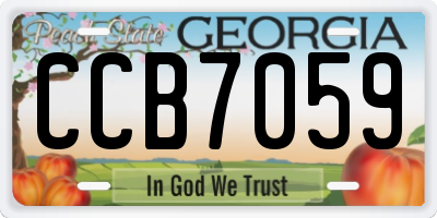 GA license plate CCB7059