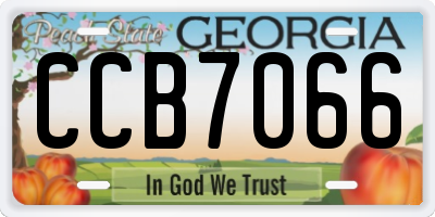 GA license plate CCB7066