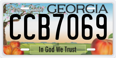 GA license plate CCB7069