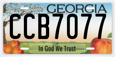 GA license plate CCB7077