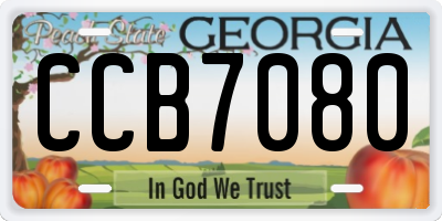 GA license plate CCB7080