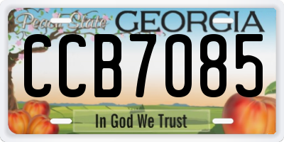 GA license plate CCB7085