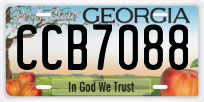 GA license plate CCB7088