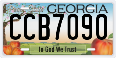 GA license plate CCB7090