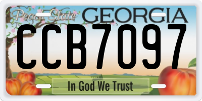 GA license plate CCB7097