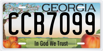 GA license plate CCB7099