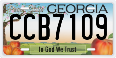 GA license plate CCB7109