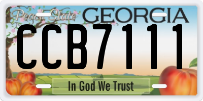 GA license plate CCB7111
