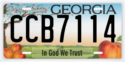 GA license plate CCB7114
