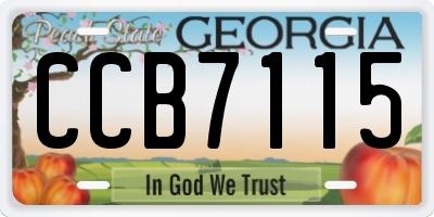 GA license plate CCB7115