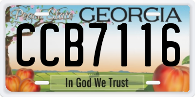 GA license plate CCB7116