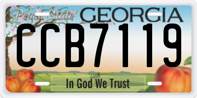 GA license plate CCB7119