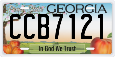GA license plate CCB7121