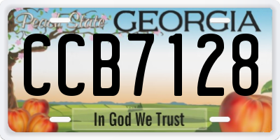 GA license plate CCB7128