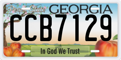 GA license plate CCB7129