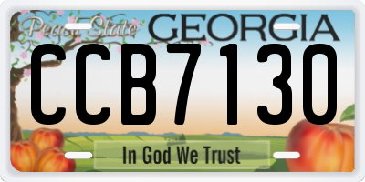 GA license plate CCB7130