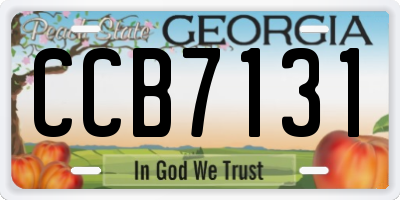 GA license plate CCB7131