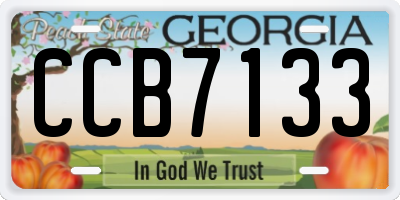 GA license plate CCB7133