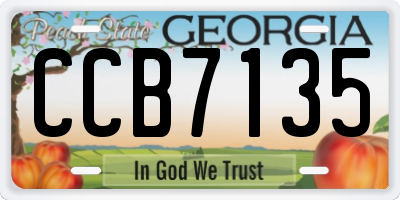 GA license plate CCB7135