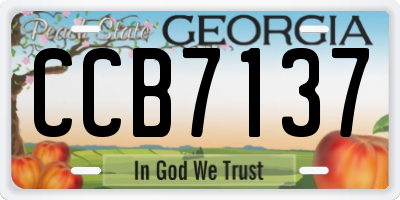 GA license plate CCB7137