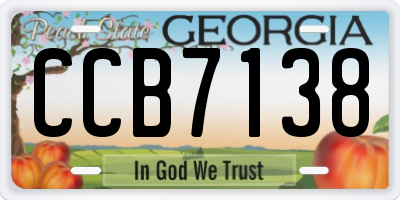 GA license plate CCB7138