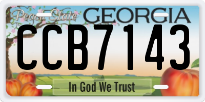 GA license plate CCB7143