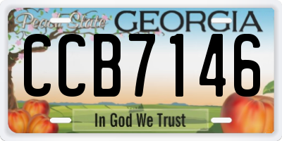 GA license plate CCB7146