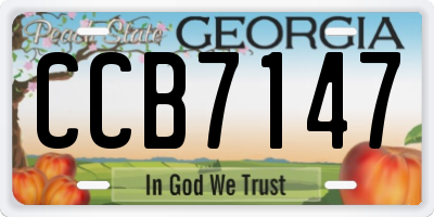 GA license plate CCB7147