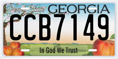 GA license plate CCB7149