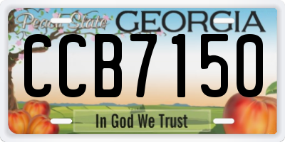 GA license plate CCB7150