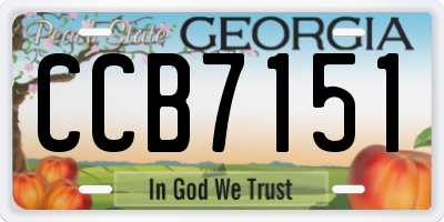 GA license plate CCB7151