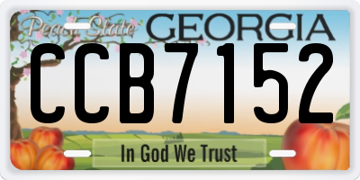 GA license plate CCB7152