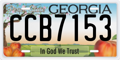 GA license plate CCB7153